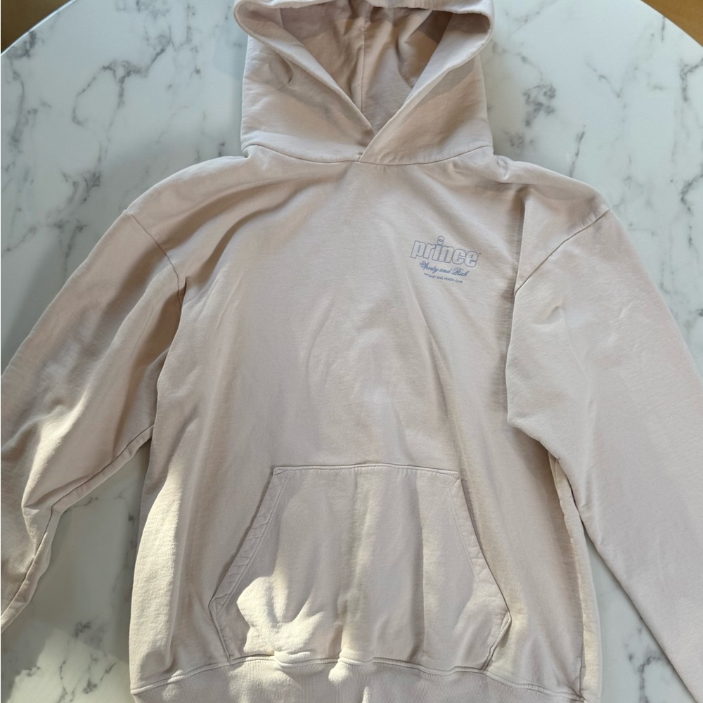 Sporty and Rich x Prince Cream and Bel Air Blue Hoodie - Size Large
